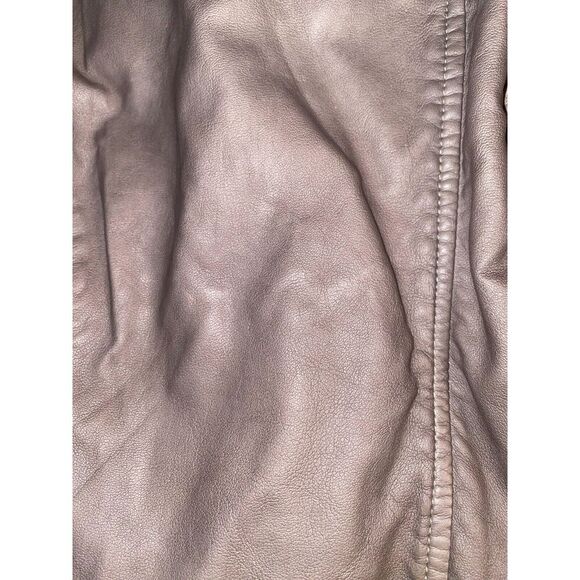 BNCI by Blanc Noir Jacket Women's M dark‎ Beige, Faux Leather Open Front - Picture 4 of 7